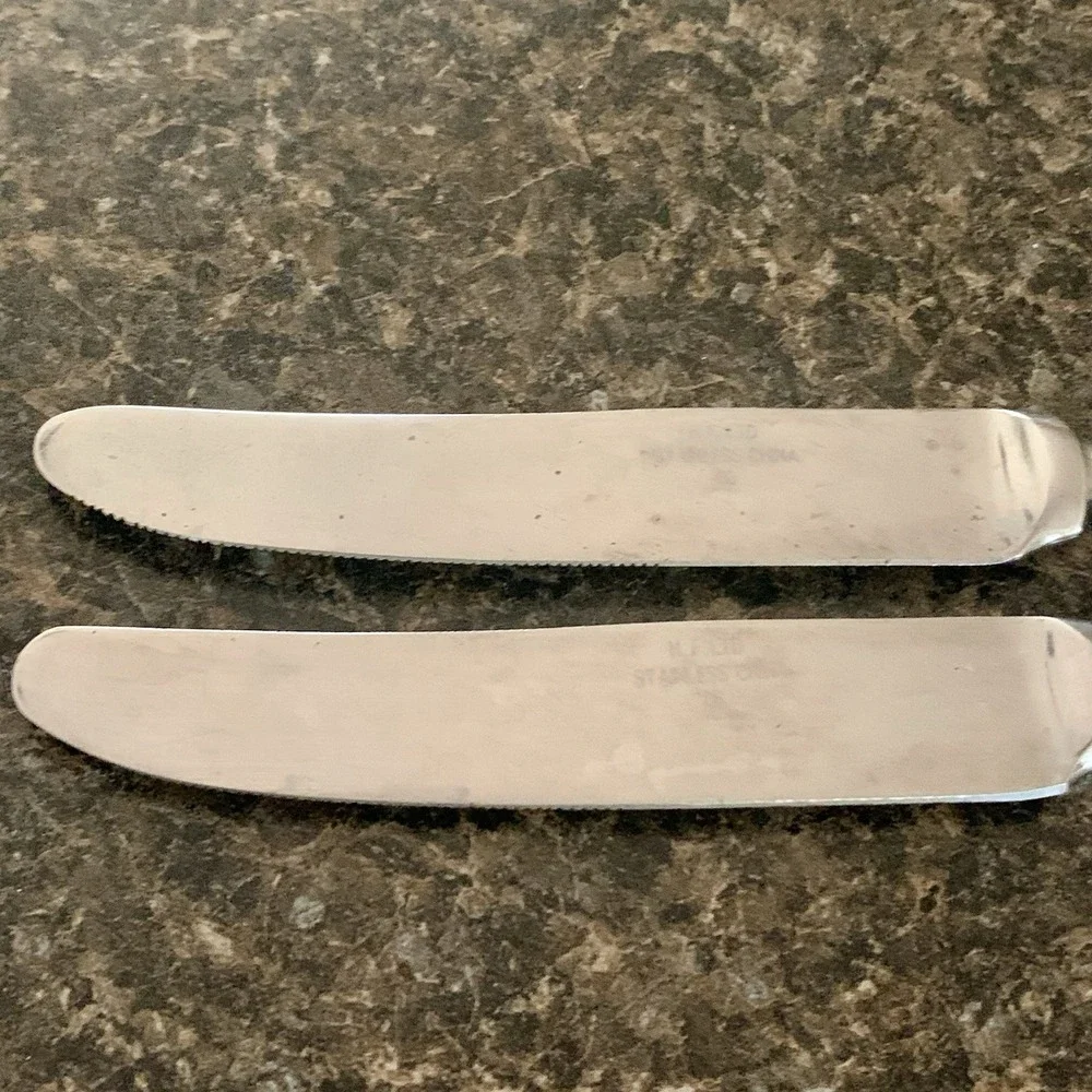 Hampton Silversmiths BISTRO BLACK Butter Knives Lot Set of 2 Stainless